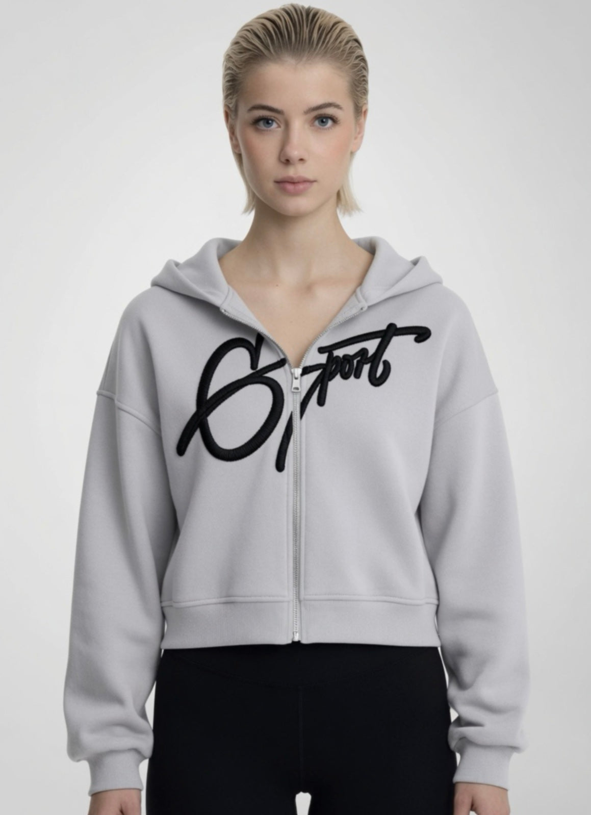 G.sport girly Cropped Fullzip Hoodie Concorde embroidered